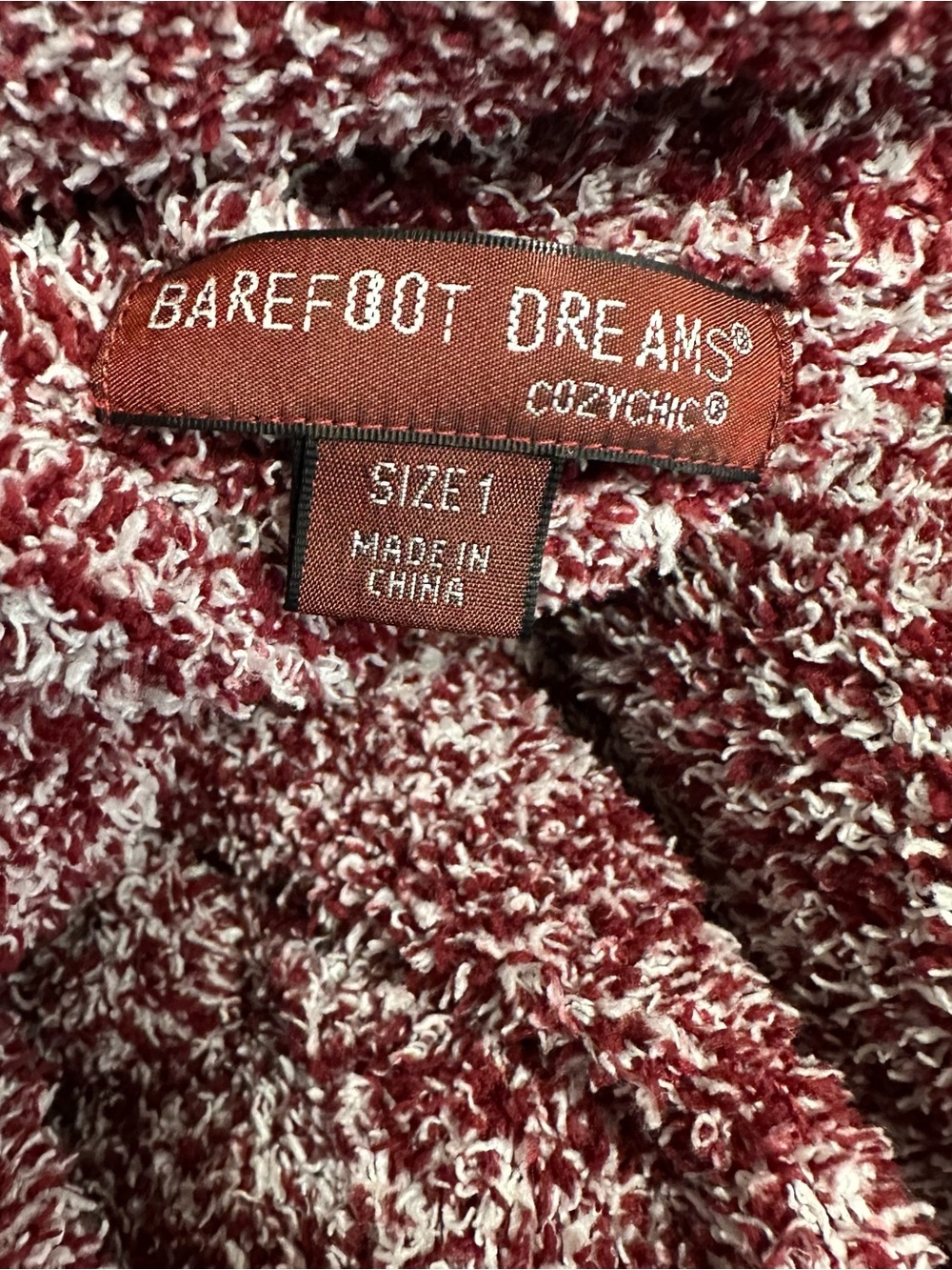 Barefoot Dreams CozyChic Robe Women’s Sz 1 Small Red Marled Soft Lounge Belted - Picture 10 of 12